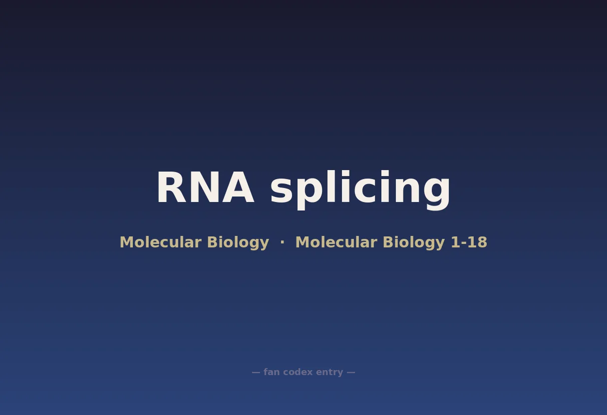 RNA splicing